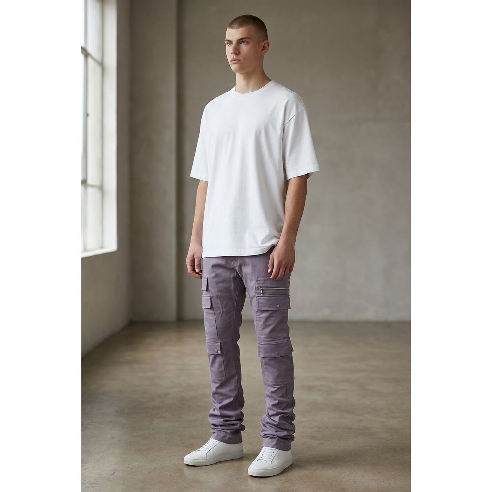 Genuine Authentic Stacked Fit Twill Pants Dusty Purple Men’s L 34–36 Streetwear